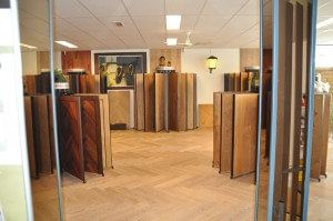 Showroom met houtsoorten